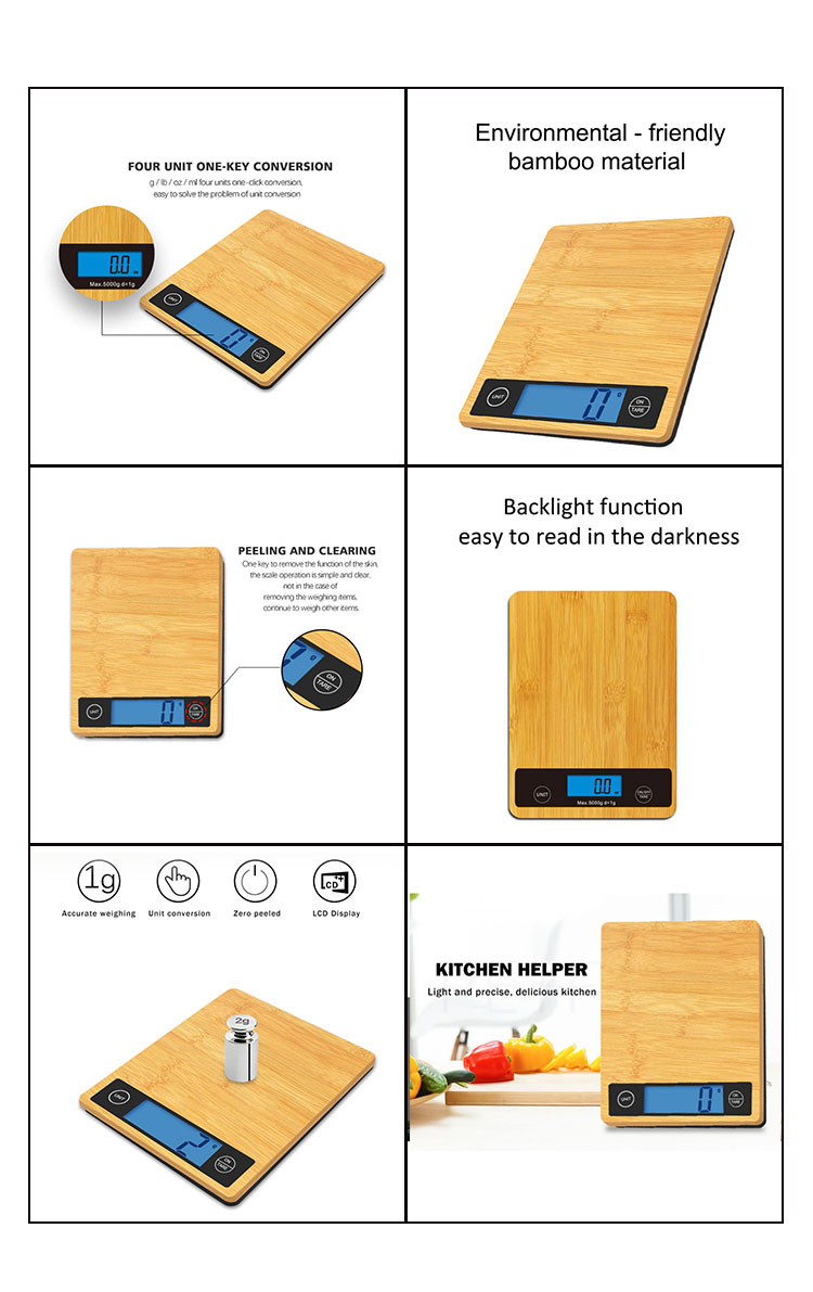 Электронные кухонные весы 5 кг с подсветкой