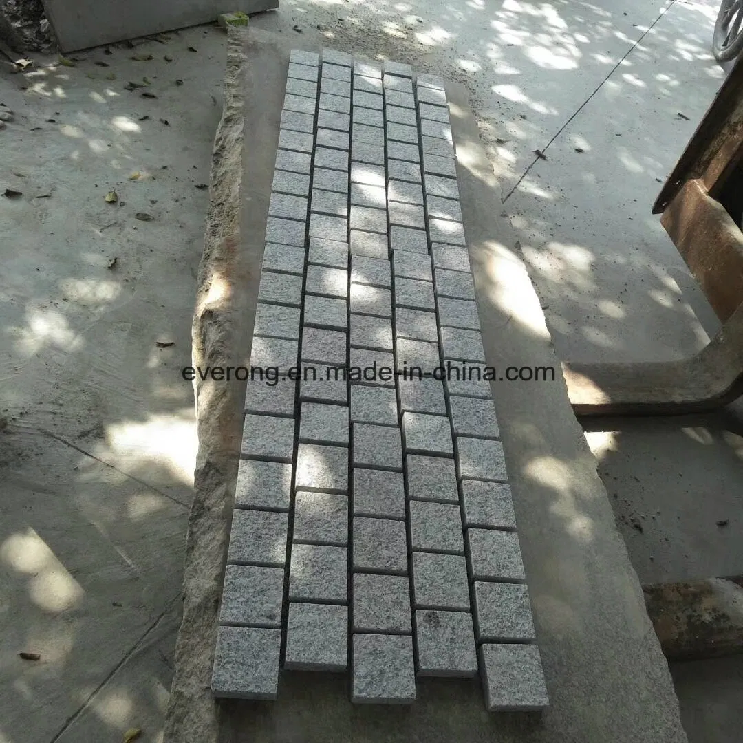 Interlocking Flamed Finish Light Grey /Dark Grey Cobblestone on Mesh for Driveway Walkway Pavement