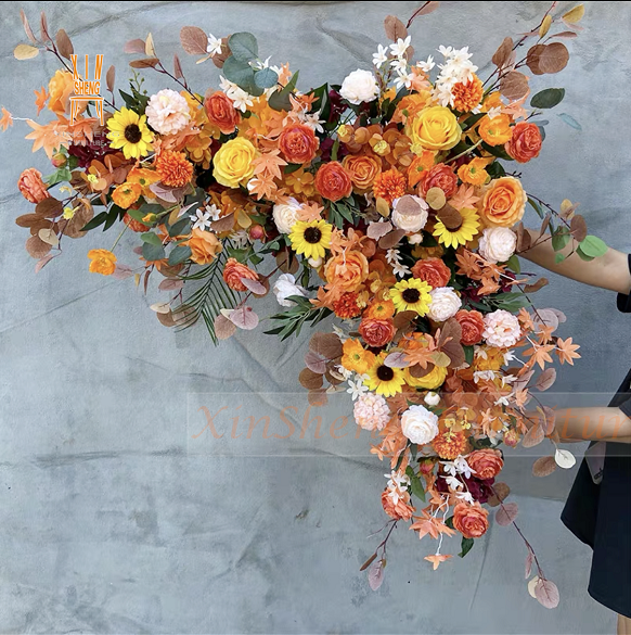 Wedding Triangle Artificial Flower Decorative Party Arch Flower Runner