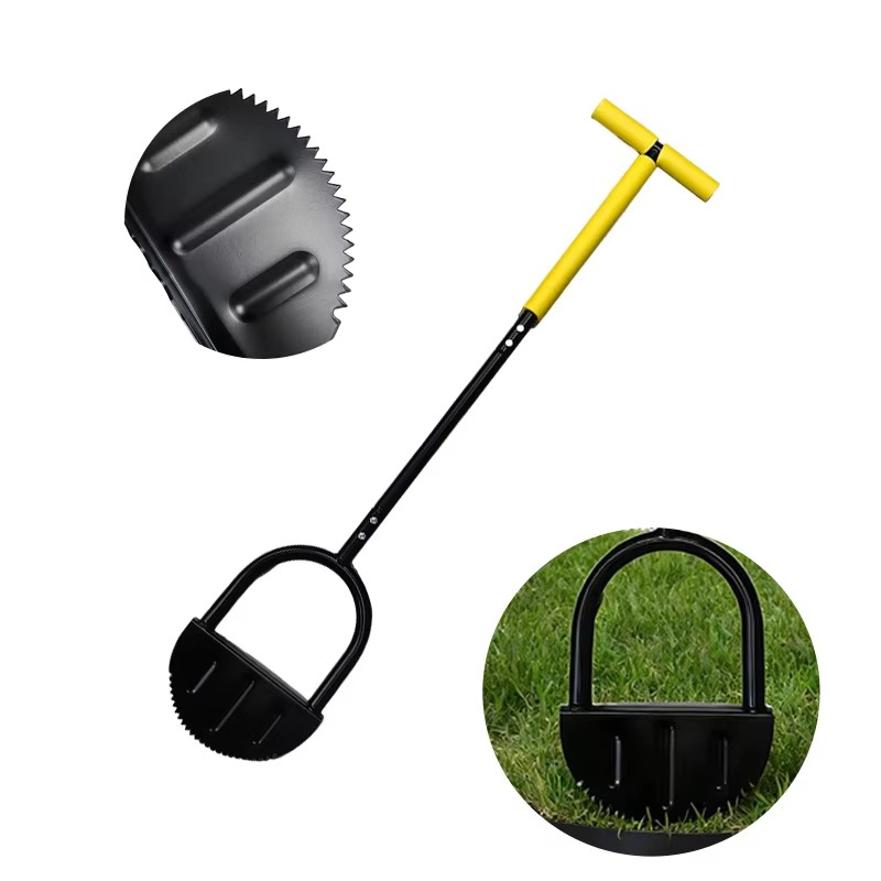 Outdoor Lawn Trimming Shovel with Long Metal Handle Ergonomic Design