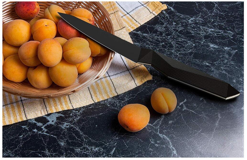 Shadow Black Series - Black Titanium Nitride Coated German Hc Steel - Sheath (5.5" Utility)