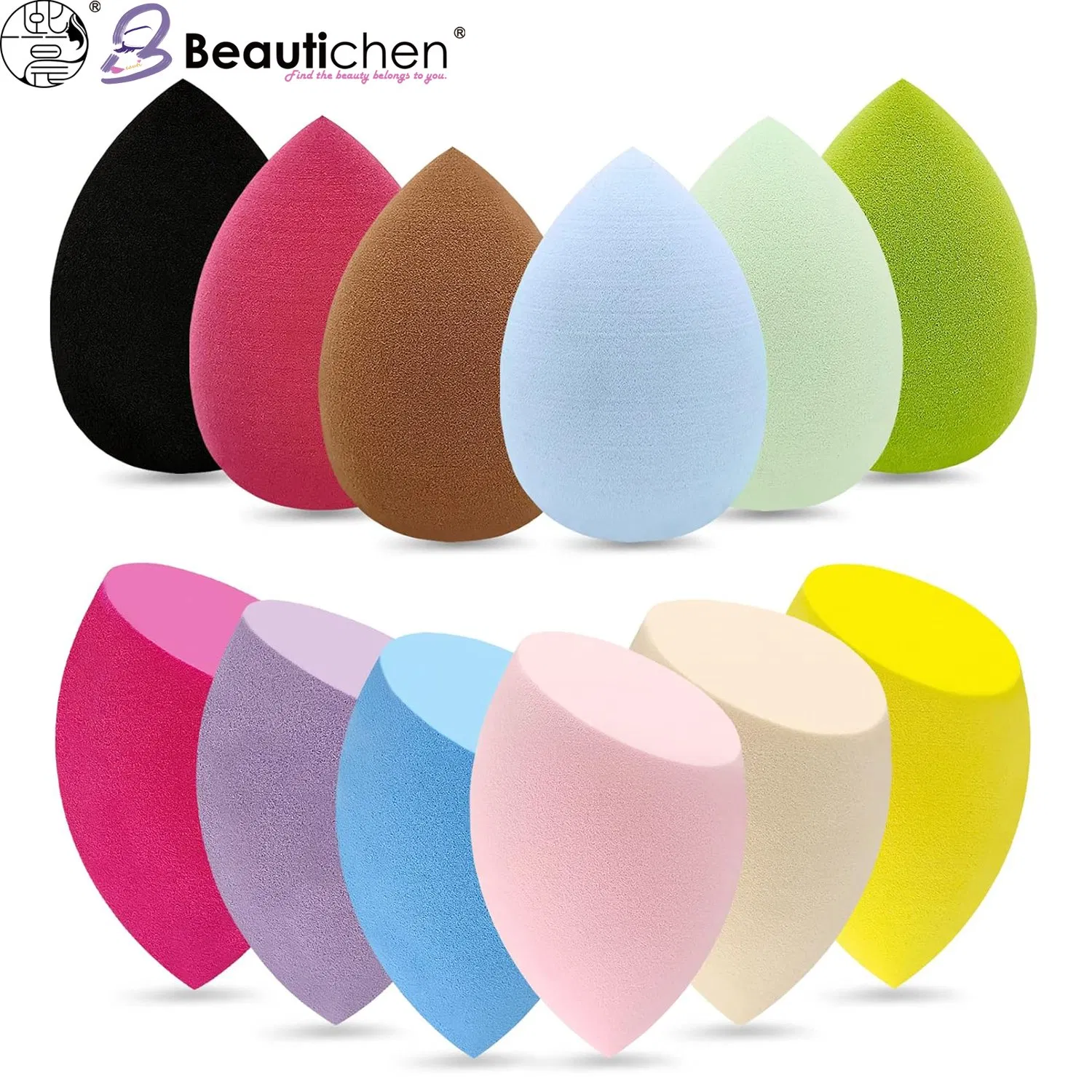 Beautichen Makeup Sponge – 12 Colorful Blenders, Water Drop and Gourd Shape, Soft and Durable Beauty Sponges for Foundation, Bb Cream, Cc Cream
