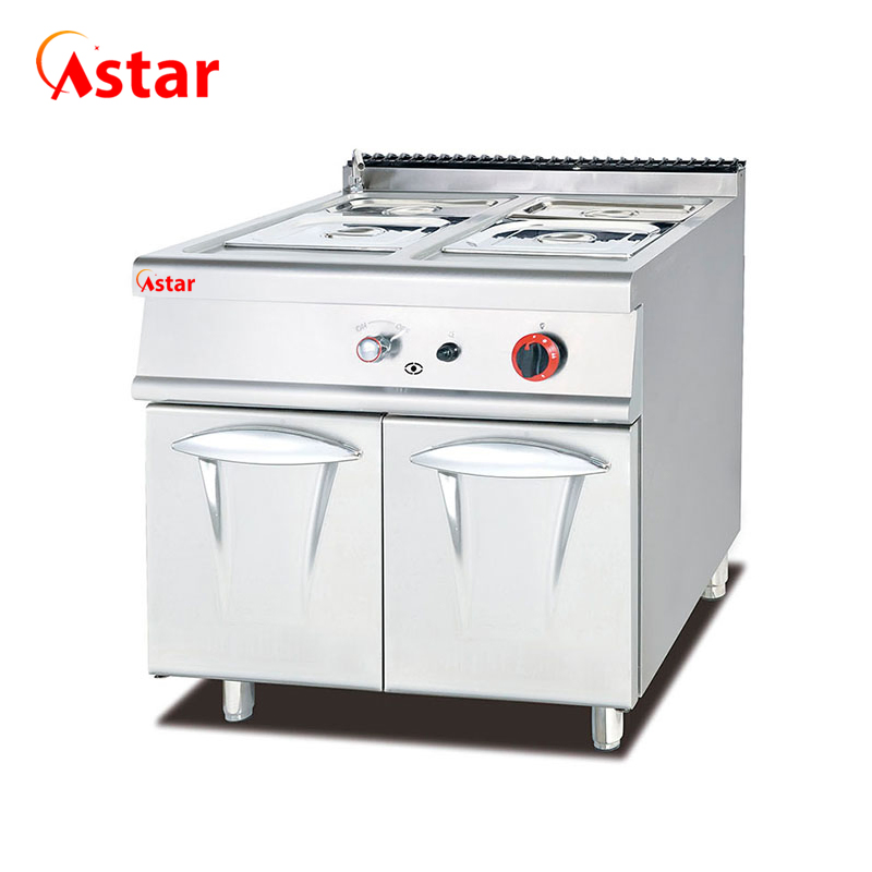 Professional Kitchen Equipment 2-Tank & 2 Basket Gas Fryer with Cabinet