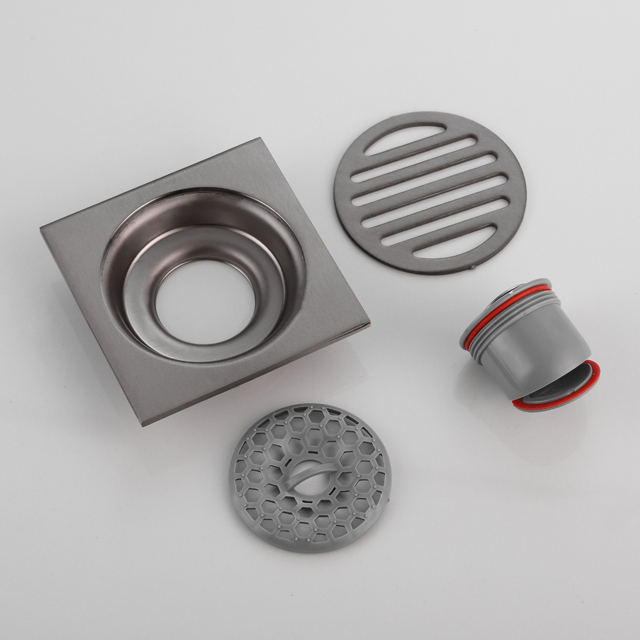 Квадратный слив для пола 10x10 см, нержавеющая сталь