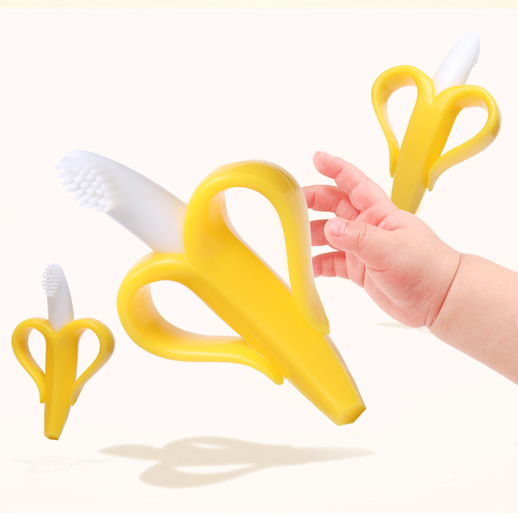 Soft Banana Fruit Rubber Chewing Toy Silicone Newborn Baby Infant Teether