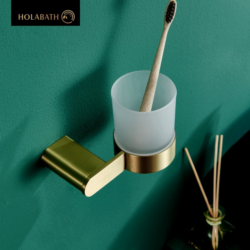 Настенный держатель для зубных щеток и стакана из нержавеющей стали