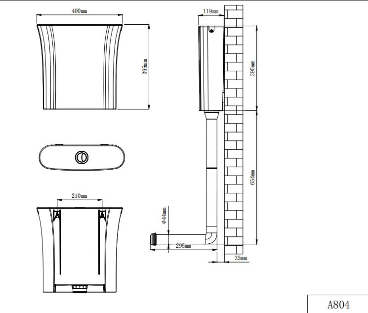 Factory Wholesale Cheap Price Wall Mounted Squatting Pan Toilet Tank PP Water Tank Dual Flush Toilet Accessories
