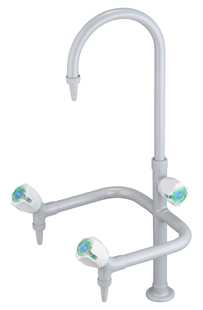 Лабораторный кран трехходовой премиум из латуни