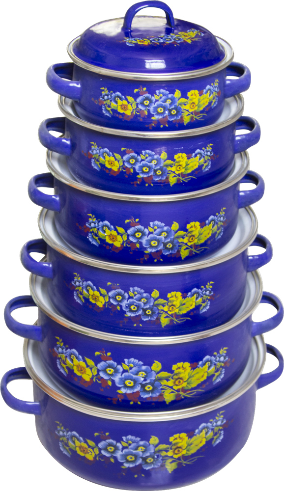 Enamel Casserole Set with Cover-6PCS Set