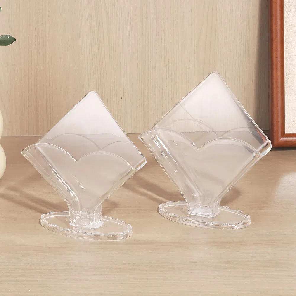 Customized Transparent Color Plastic Tissue Box Restaurant Table Use Tabletop Tissue Holder