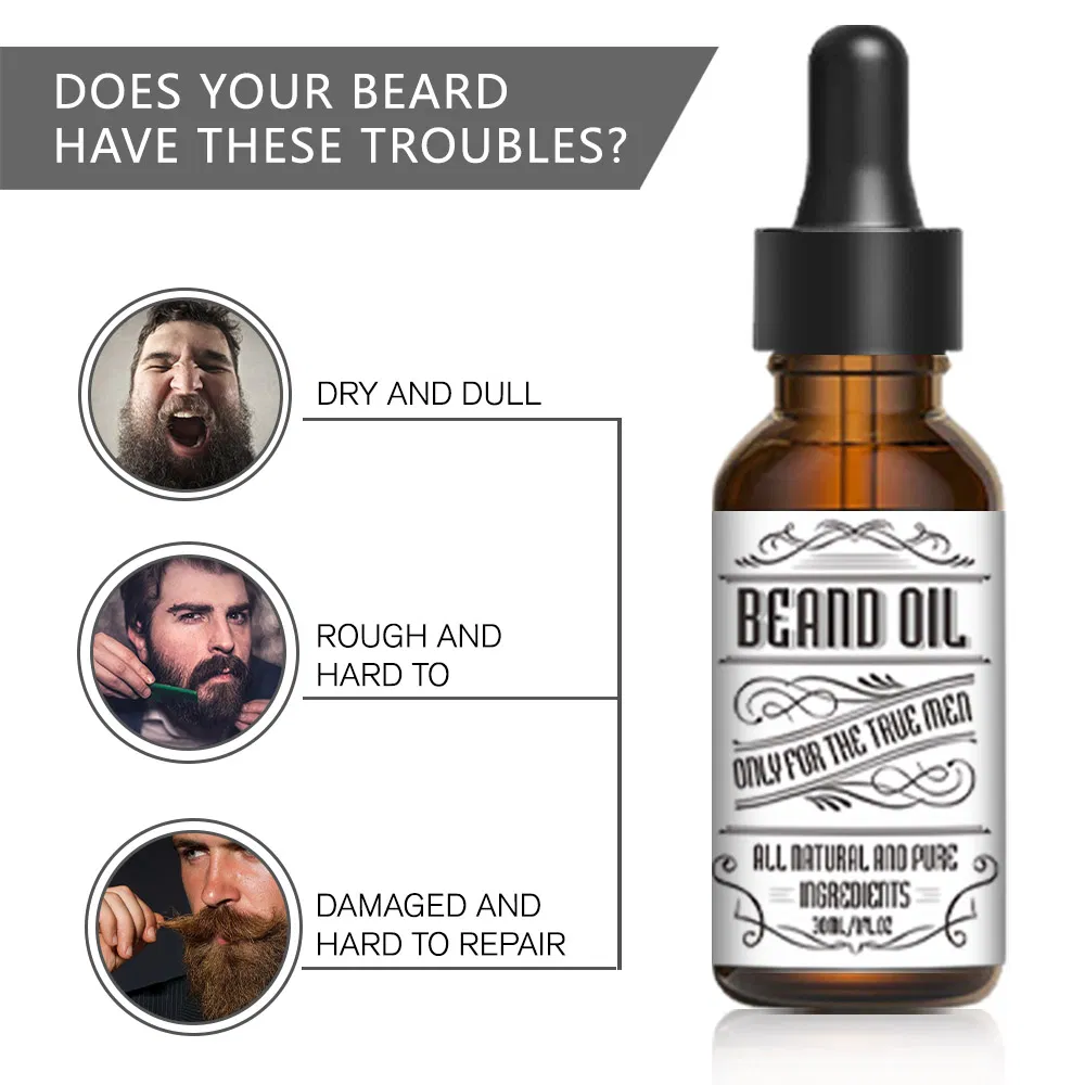 Factory Price High Quality 100% Natural Moisturizing Soften Growth Beard Care Organic Beard Oil for Men