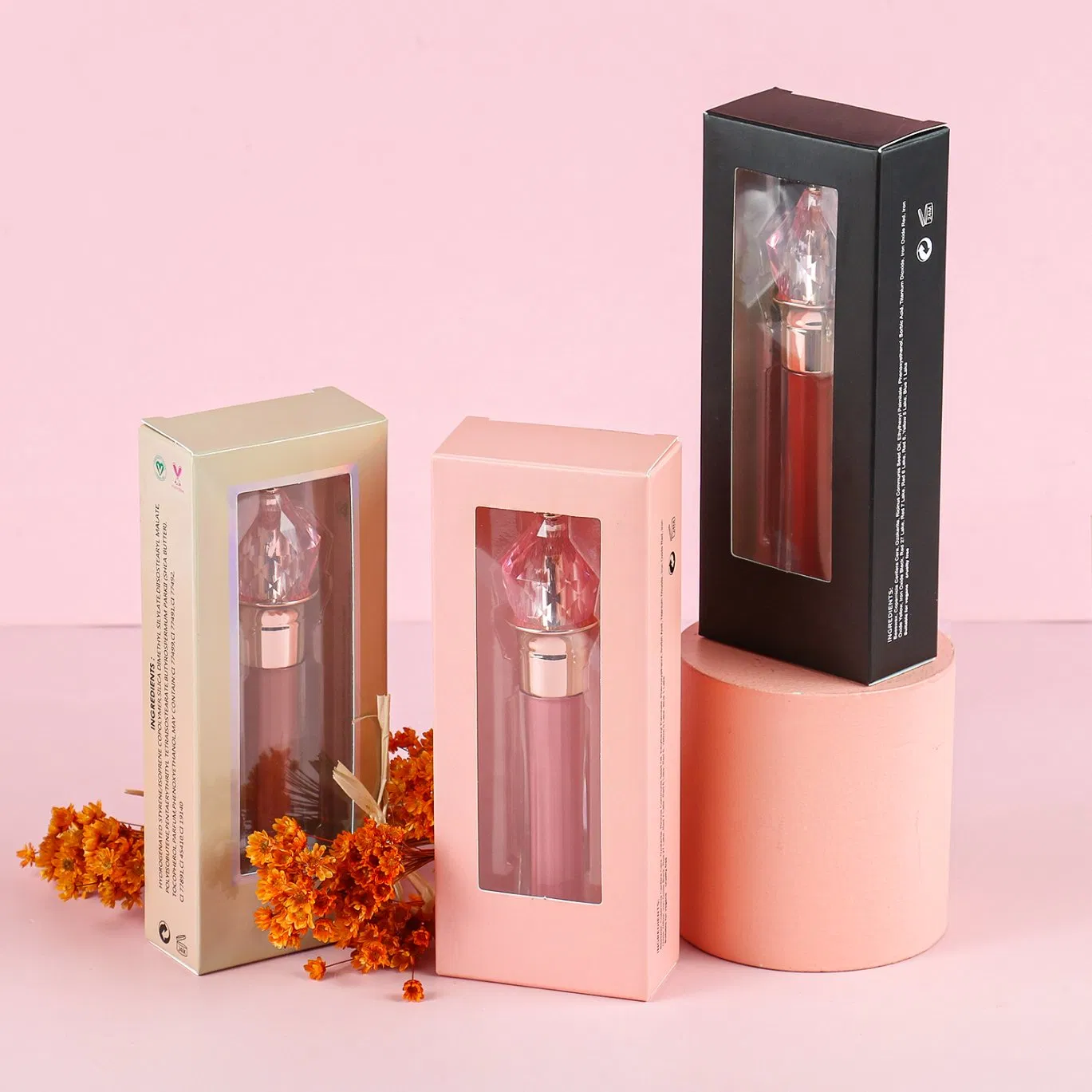 Free Samples Matte Lip Gloss Wooden Pencil Lip Liner Kit No Label