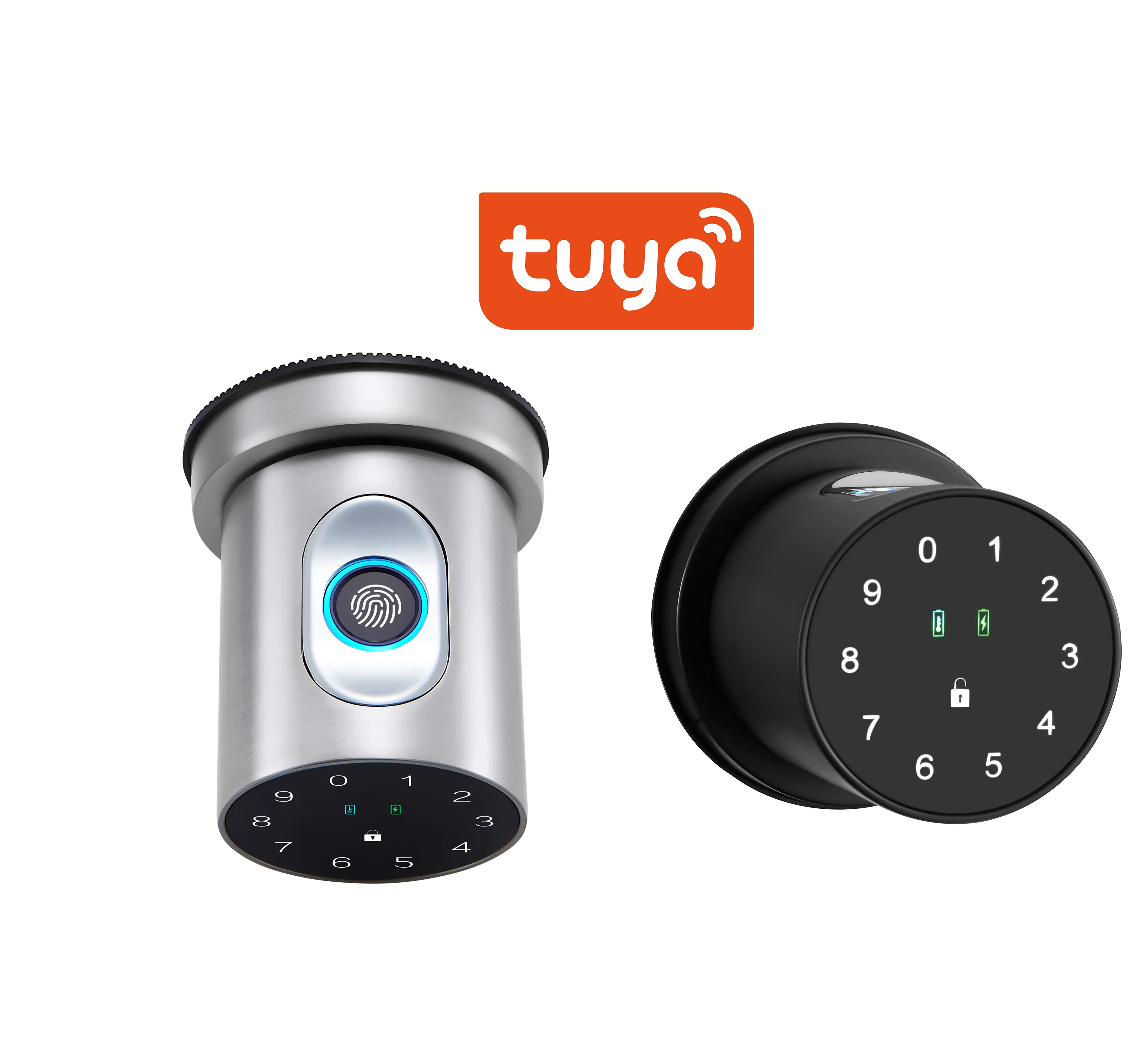 Tuya APP Smart Indoor Round Knob Fingerprint Smart Door Lock