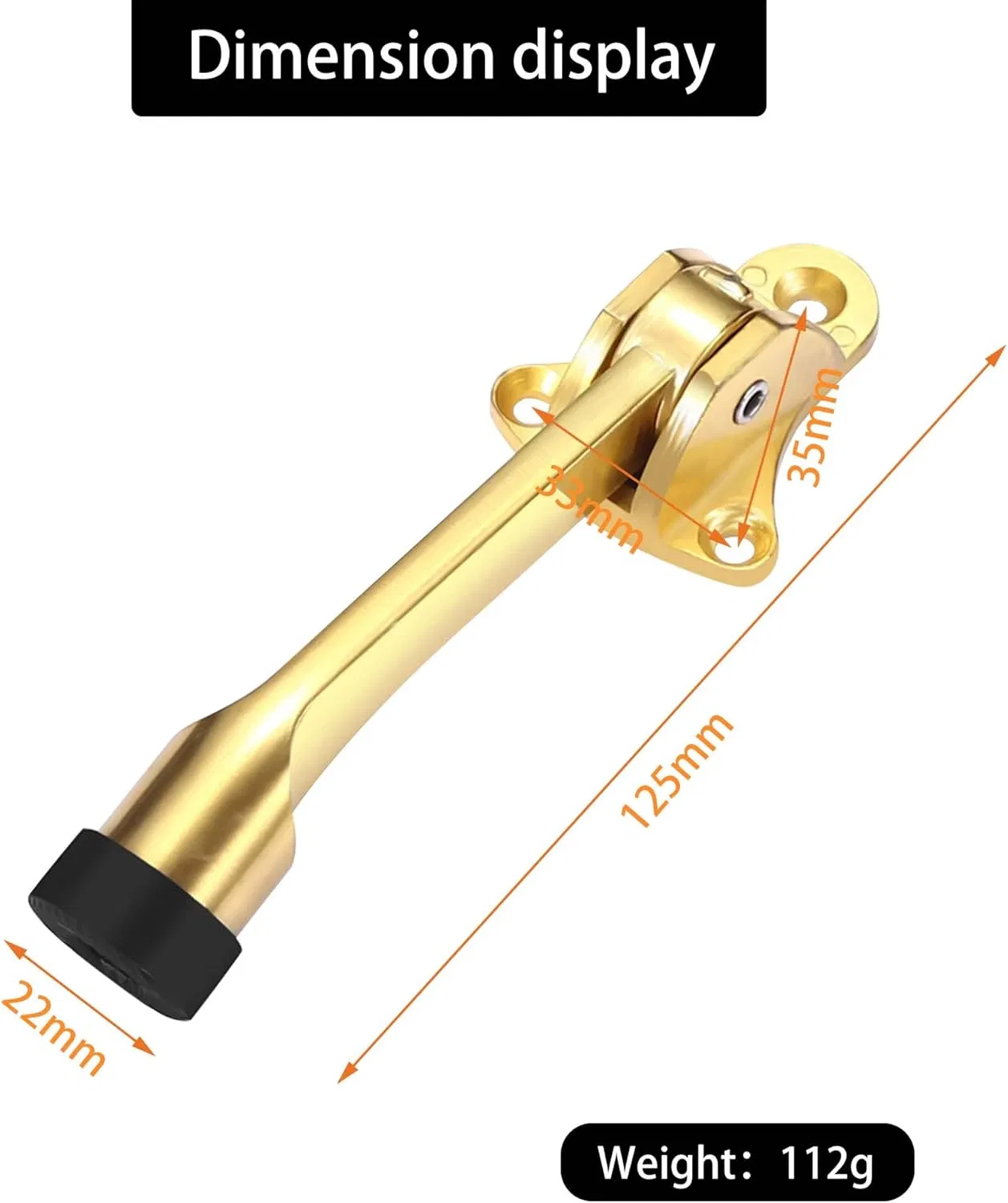 Mdmp-0030g Die-Cast Zinc Door Stop, Satin Gold Finish