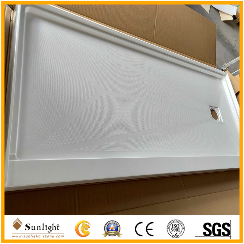 Rectangular SMC Shower Tray Base with Offset Drain