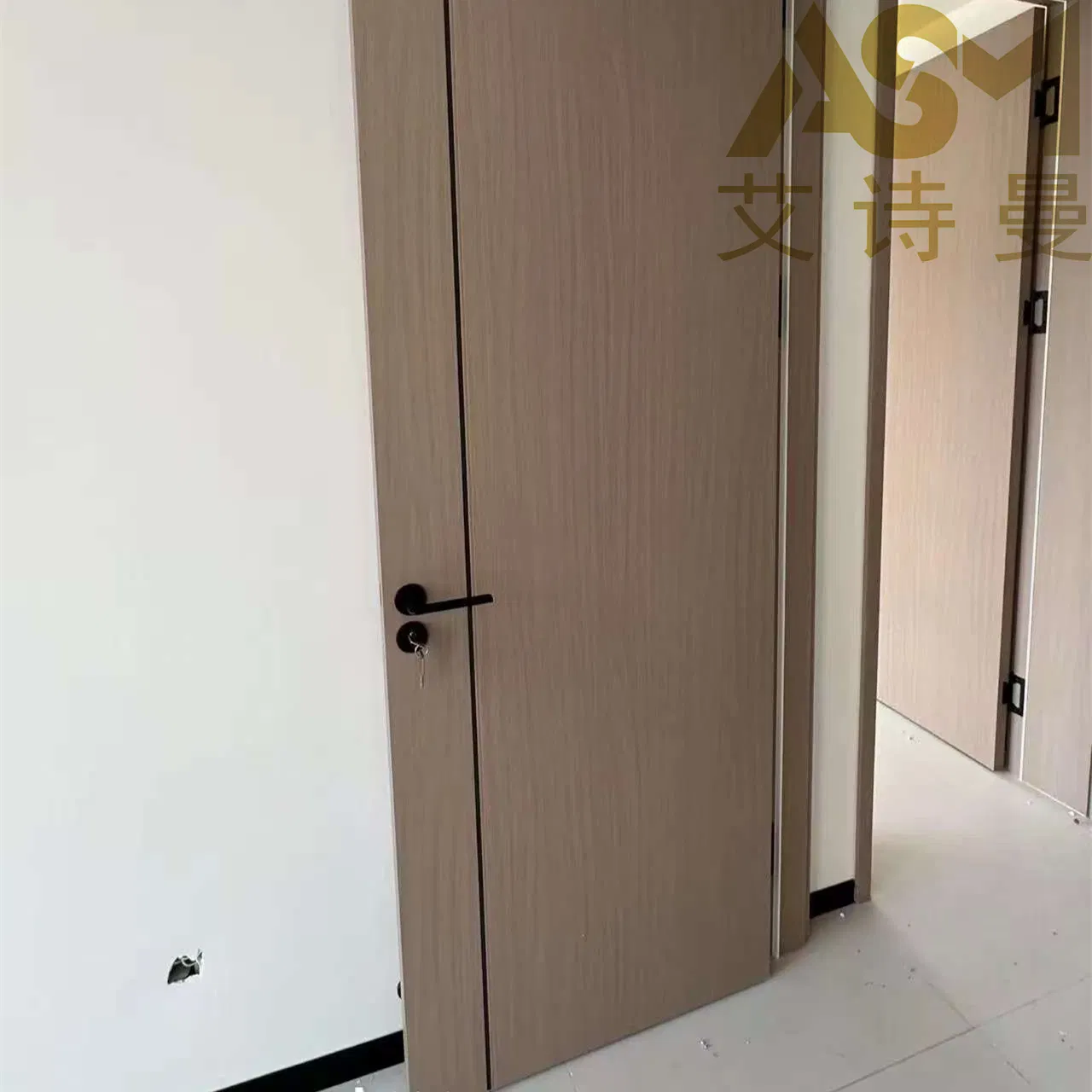 Customized Modern Bedroom Wooden Doors Design House Hotel Melamine MDF Interior Solid Wood Door Price Hotel Red Walnut Black Room Door in Chongqing