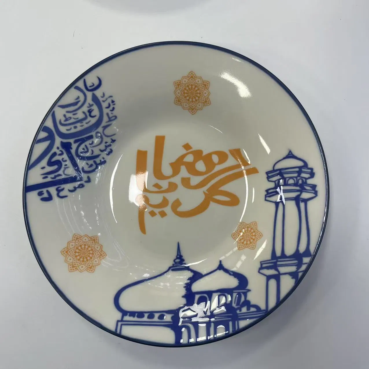 Eco-Friendly Healthy Pad Printing 1 Soup Plate 8" Porcelain Ceramic Tableware
