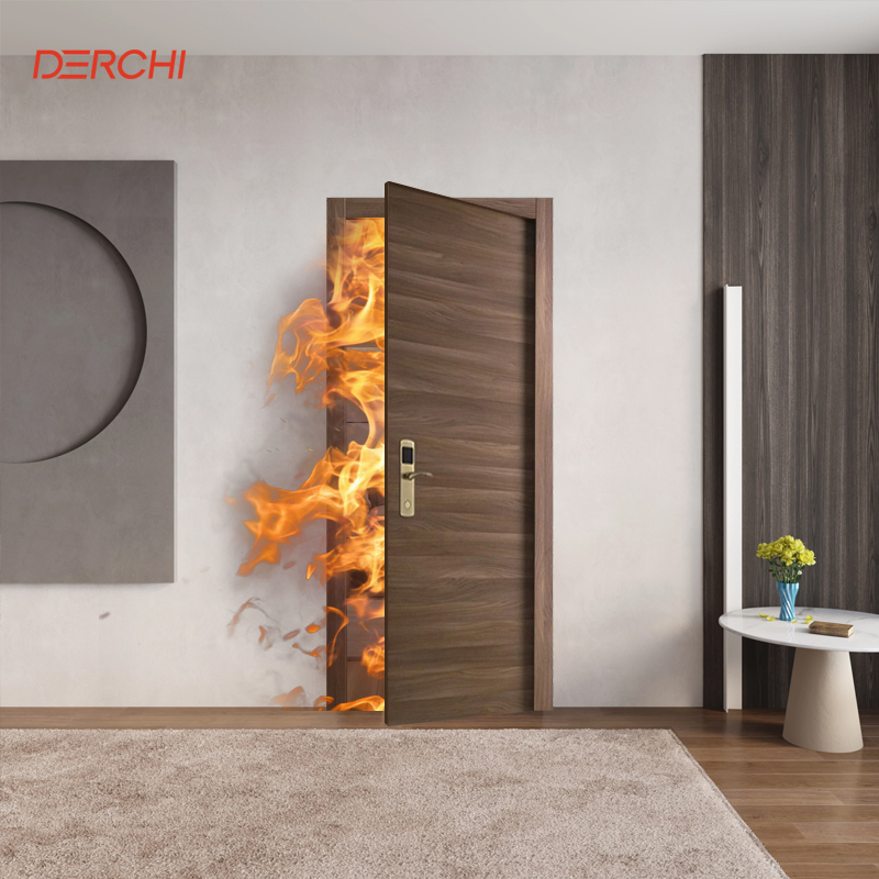 Bedroom Wood Soundproof Fire Interior Exterior Pivot Entry Indoor Fireproof Swing Wooden Door
