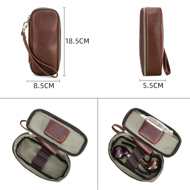 Ga166 Custom Kit Raw Smoke Shop Exit Cigar Pouch Rolling Bags Smoking Gift Shaped Box Humidor Cigarette Leather Pipe Tobacco Bag