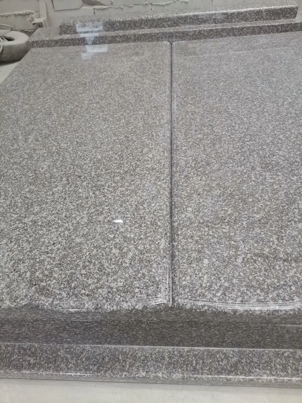 Romanian Model G664 Purple Granite Simple & Double Tombstones/Monuments with Wave Cover