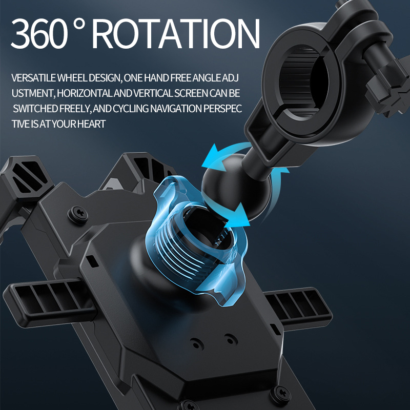 Electric Vehicle Mobile Phone Holder Takeaway Rider Mobile Phone Navigation Auxiliary Motorcycle Rearview Mirror Holder Waterproof Anti-Shake Phone Holder