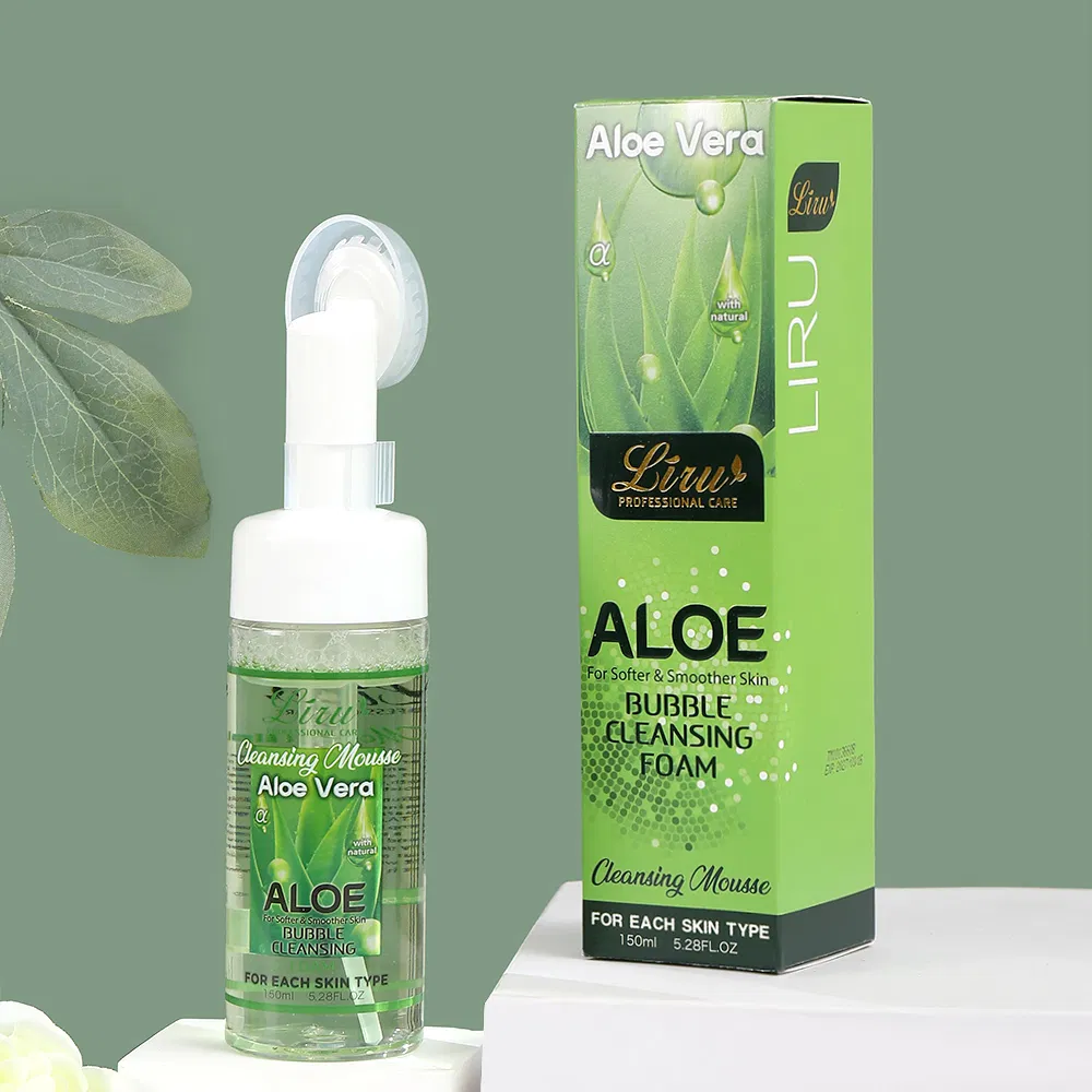 Hot Selling Skin Care Aloe Vera Foaming Facial Cleanser Moisturizing Face Wash Brush