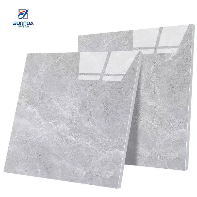 Foshan 600X600mm Excellent Quality Gray Marble Look Glossy Porcelain Indoor Glazed Polished Ceramic Floor Wall Granite Tiles for House Hotel