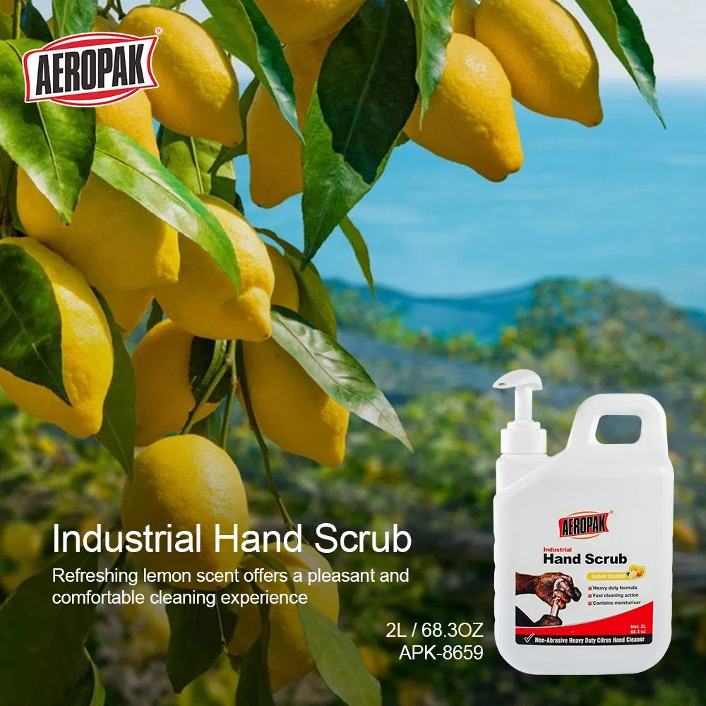 Aeropak 2L Bucket Skin-Moisturizing Industrial Hand Degreasing Scrub for Oil & Grease off with Abrasive Granules