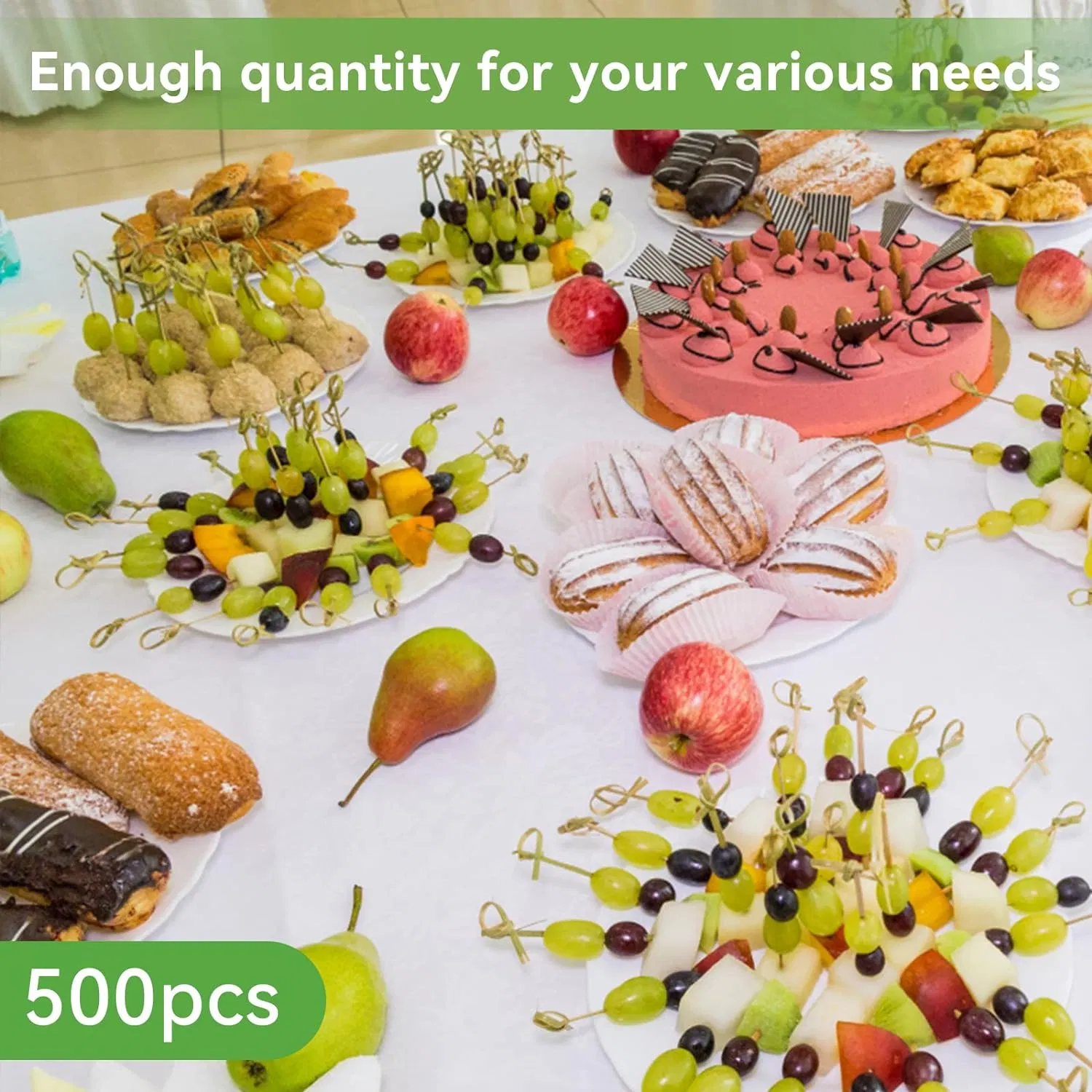 Bamboo Tea Knotted Knot Skewers Picks for Cocktails Red Fruit Skewer Knot Pick Loop Skewer