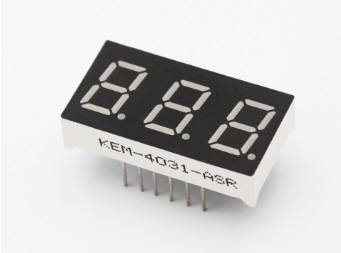 Common Cathode 7 Segment Kem LED 3 Digit 7 Segment Display