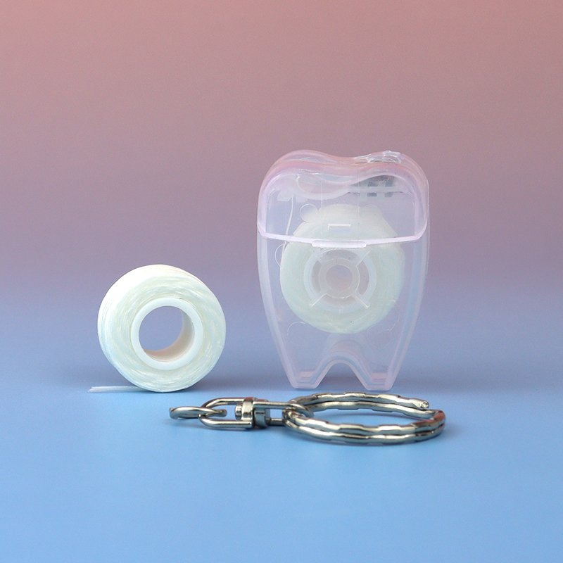Portable Keychain Box 10m/15m Dental Floss Waxy Mint Oral Care