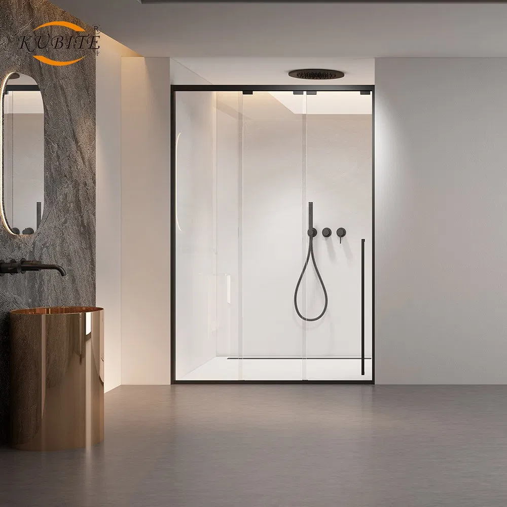Luxury Aluminum Elegant Corner Hinge Open Sliding Door Glass Rectangle Shower Enclosure