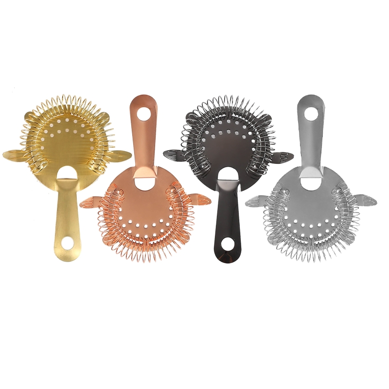 Silver Gold Black Premium Food-Grade Wide Applications Easy Storage Cocktail Stainless Steel Strainer for Fettercairn Few Fifty First