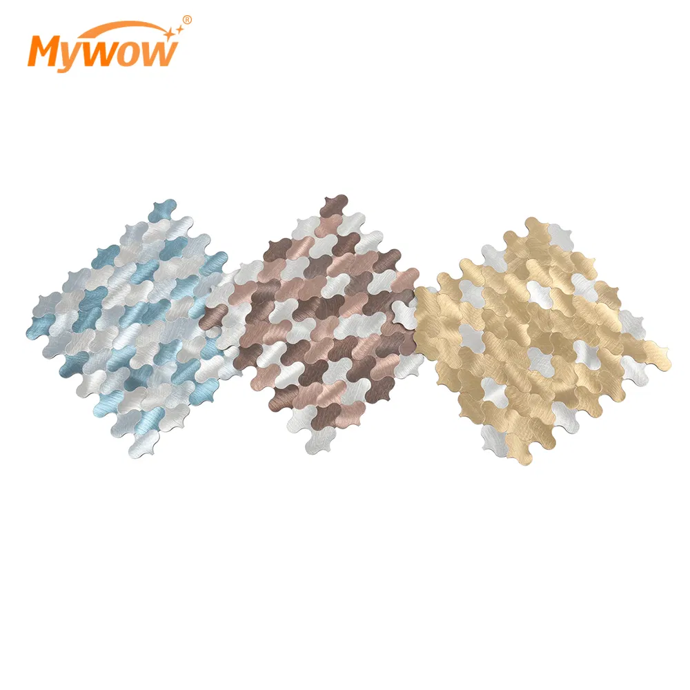 Peel & Stick PVC Composite Aluminmum Mosaic Tile for Wall Decoration