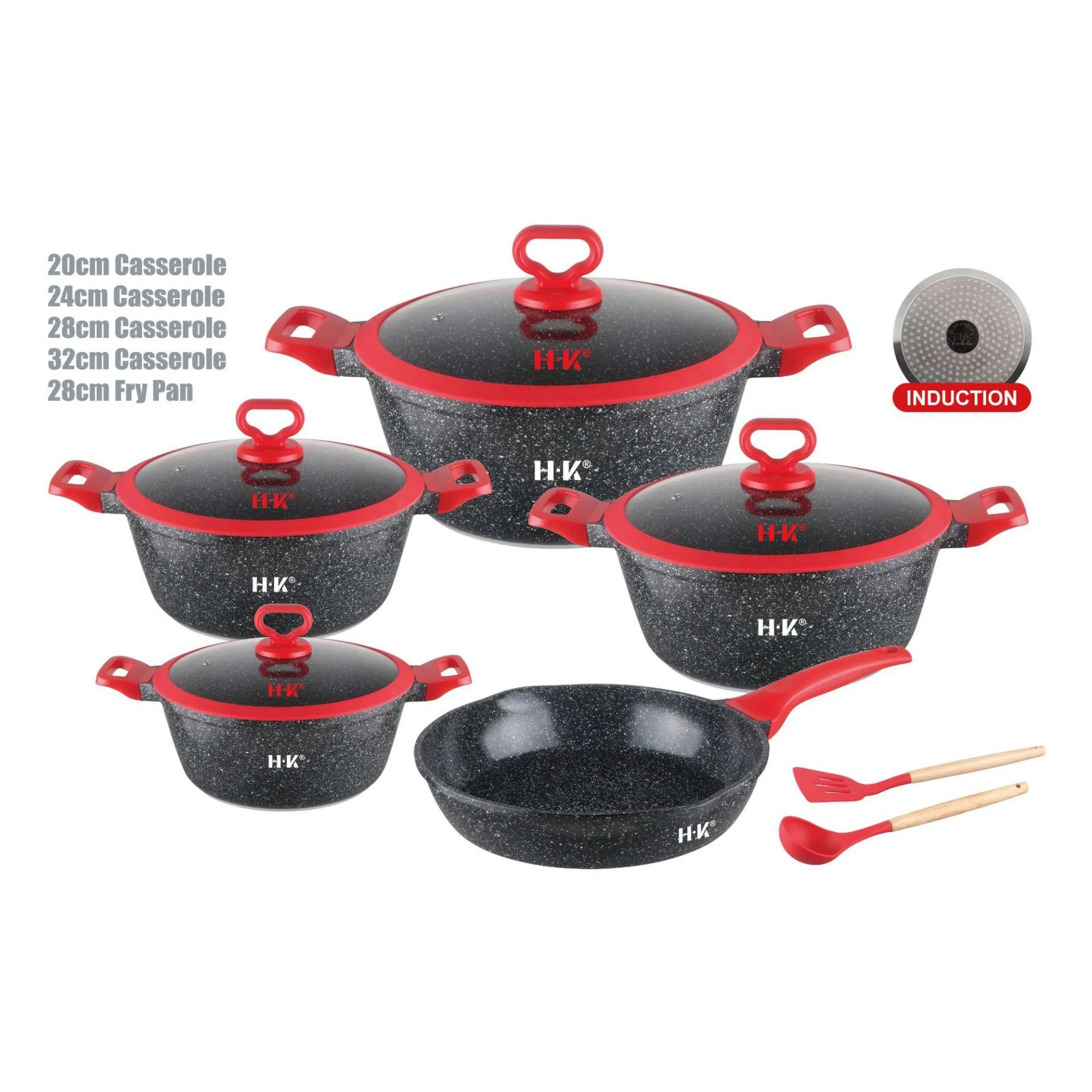 Aluminum Die-Cast Cookware Set with Non-Stick Cookware Silicone Cover Cooking Pot