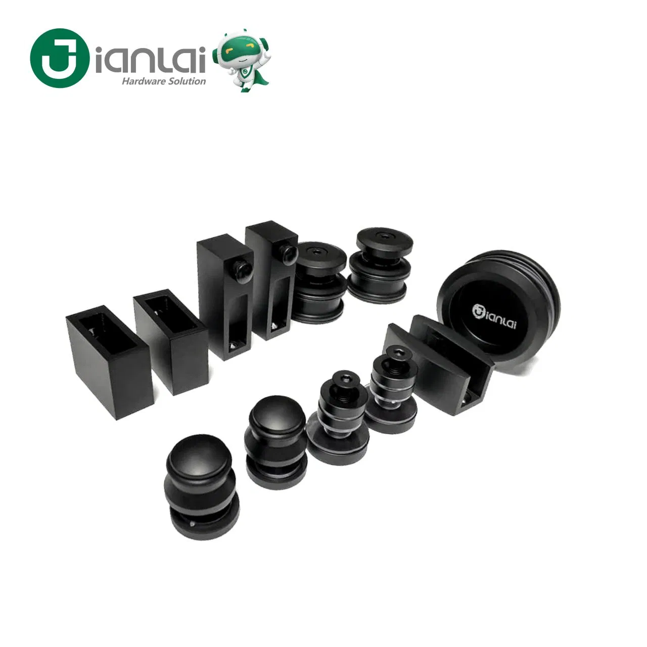 Frameless Sliding Glass Track Barn Door Hardware Shower Kit