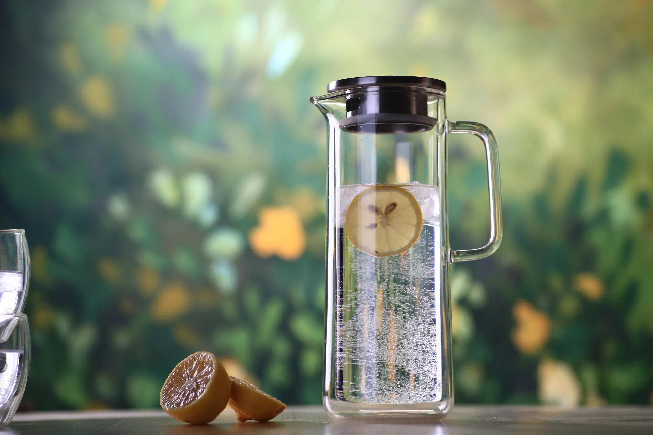 1100ml Home Use Borosilicate Glass Cold Water Carafe with Silicone Lid