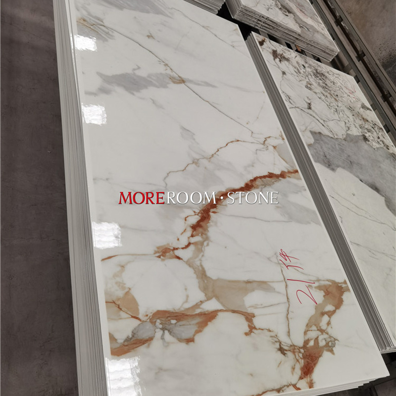 Bathroom Walls and Floors Calcatta Statuario Marble Big Slim Porcelain Ceramic Tiles