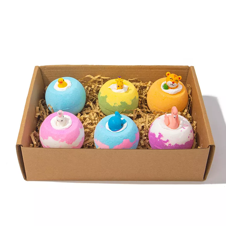Colorful Bath SPA Gift Set Bubble Bath Bomb with Toy for Kids