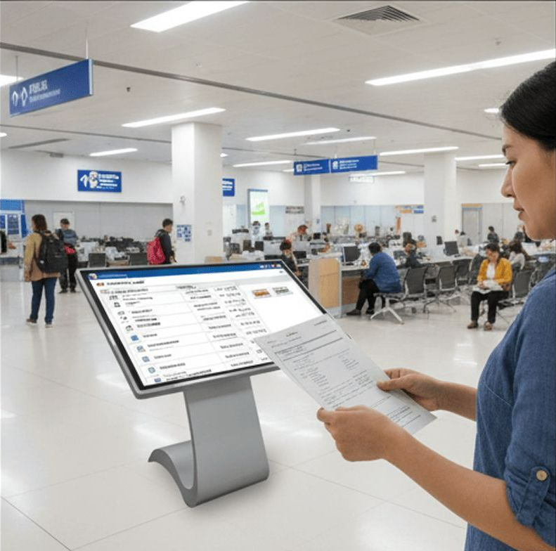 32-дюймовый сенсорный киоск для рекламы