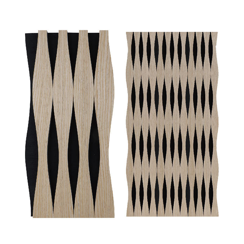 Special-Shaped Concave-Convex Polyester Grille Sound-Absorbing Panel Solid Wood Curved Grille Polyester Soundproof Panel