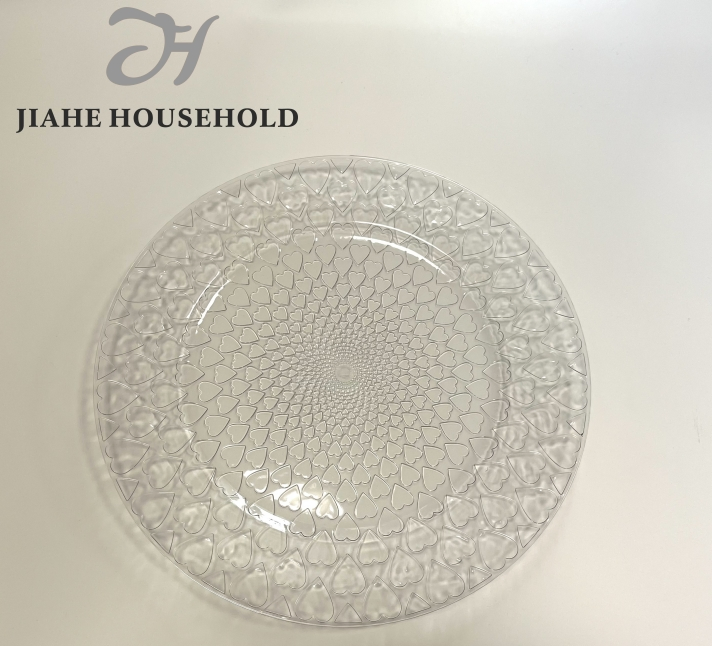 . Elegant Clear Charger Plates with Gold Beaded Rim for Dining