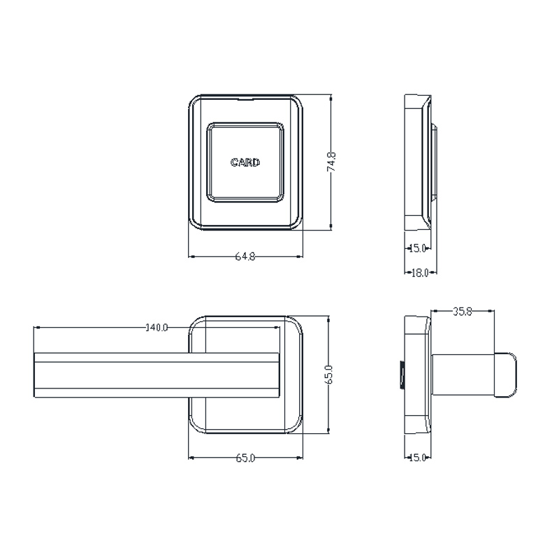 Split Style Electronic RFID Card Hotel Keyless Lock with Software