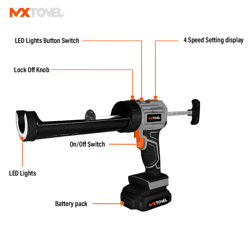 Heavy Duty Caulking Gun Low Temperature Cordless Glue Gun