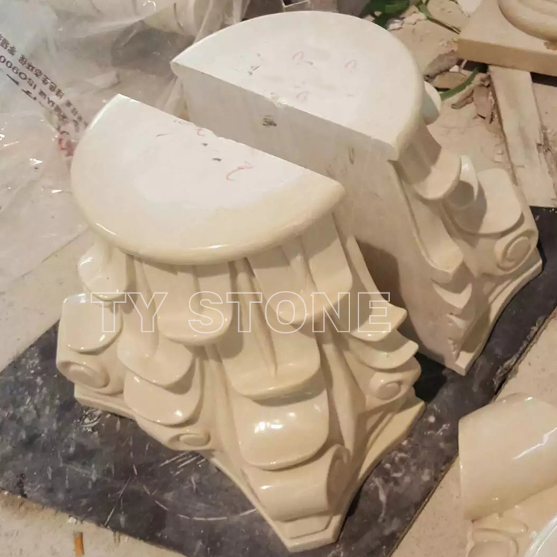 Round/Square/Hollow/Solid China White Marble Stone Roman Pillar