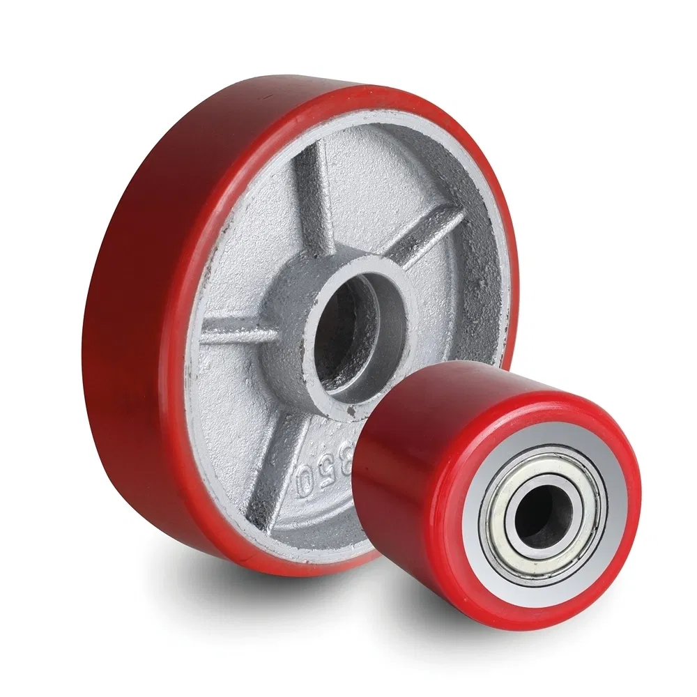 Streamlined Design Anti-Vibration Custom Cast Iron Core PU Polyurethane Forklift Caster