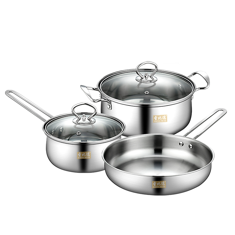 Premium Stainless Steel Heat Resistant Glass Lid Polishing Interior Universal Cookware Set