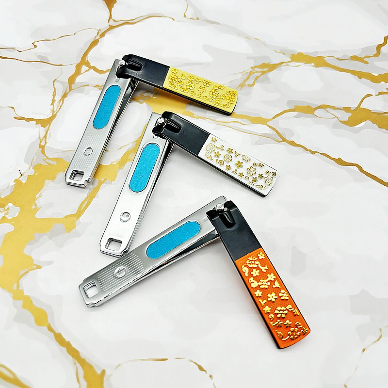 Hj 337b-6 Black Floral Surface Carbon Steel Nail Clippers Spot Nail Tools Multifunctional Home Wholesale