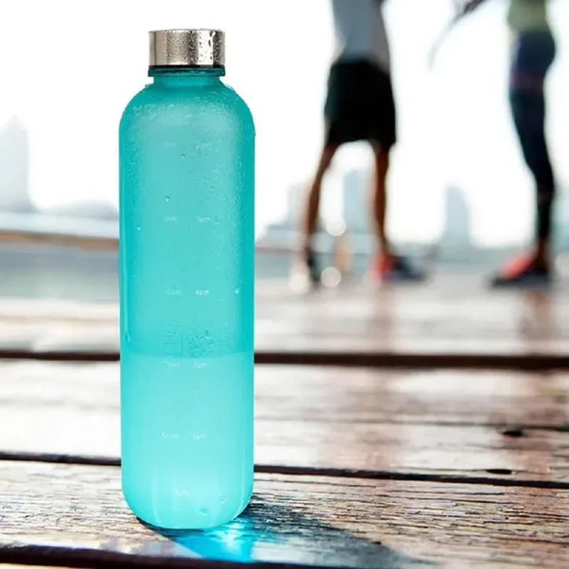 Frosted Water Bottle with Time Marker Motivational Drinking Bottle Tg012_6