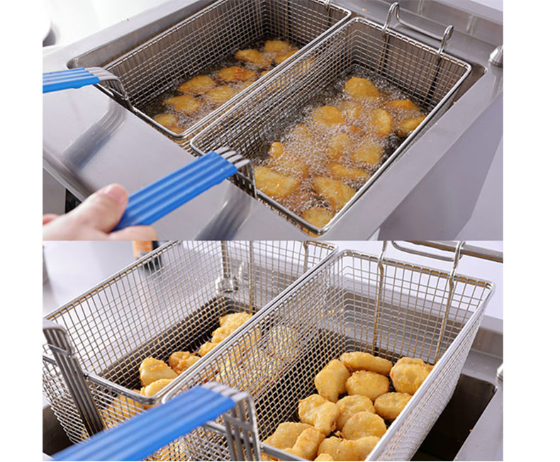 Commercial Induction One-Tank Two Baskets Deep Fryer with Timer